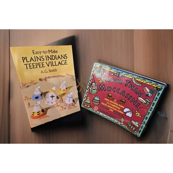 2 Books About Native American Plains Indians Teepee Village More Than Moccasins - Picture 1 of 10